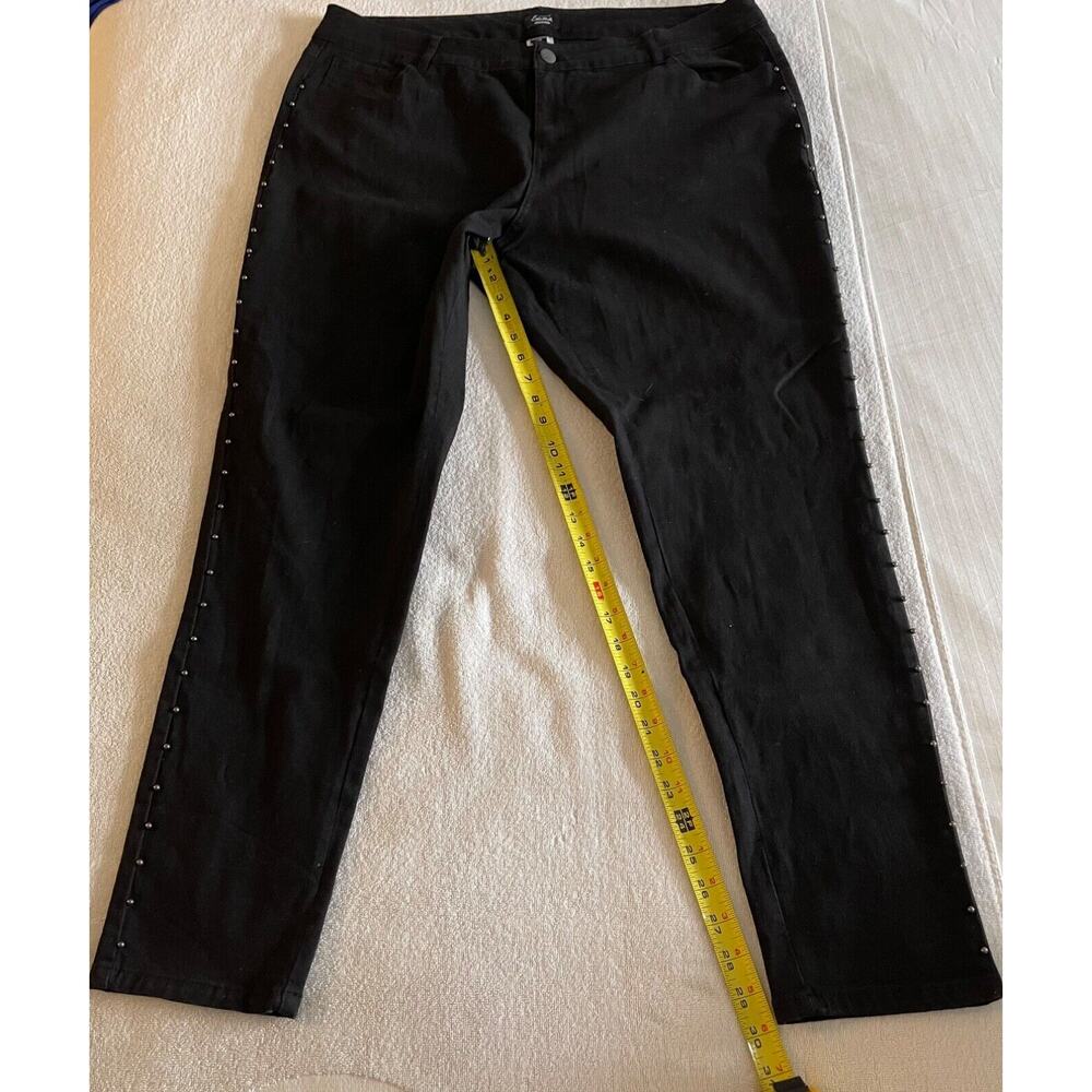 Emma Jegging Women's Jeans Size 20 Tapered Leg EU38/43 Black Studding down Leg